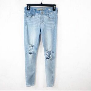 [Arizona Jeans] Light Wash Distressed Denim Skinny Jeans